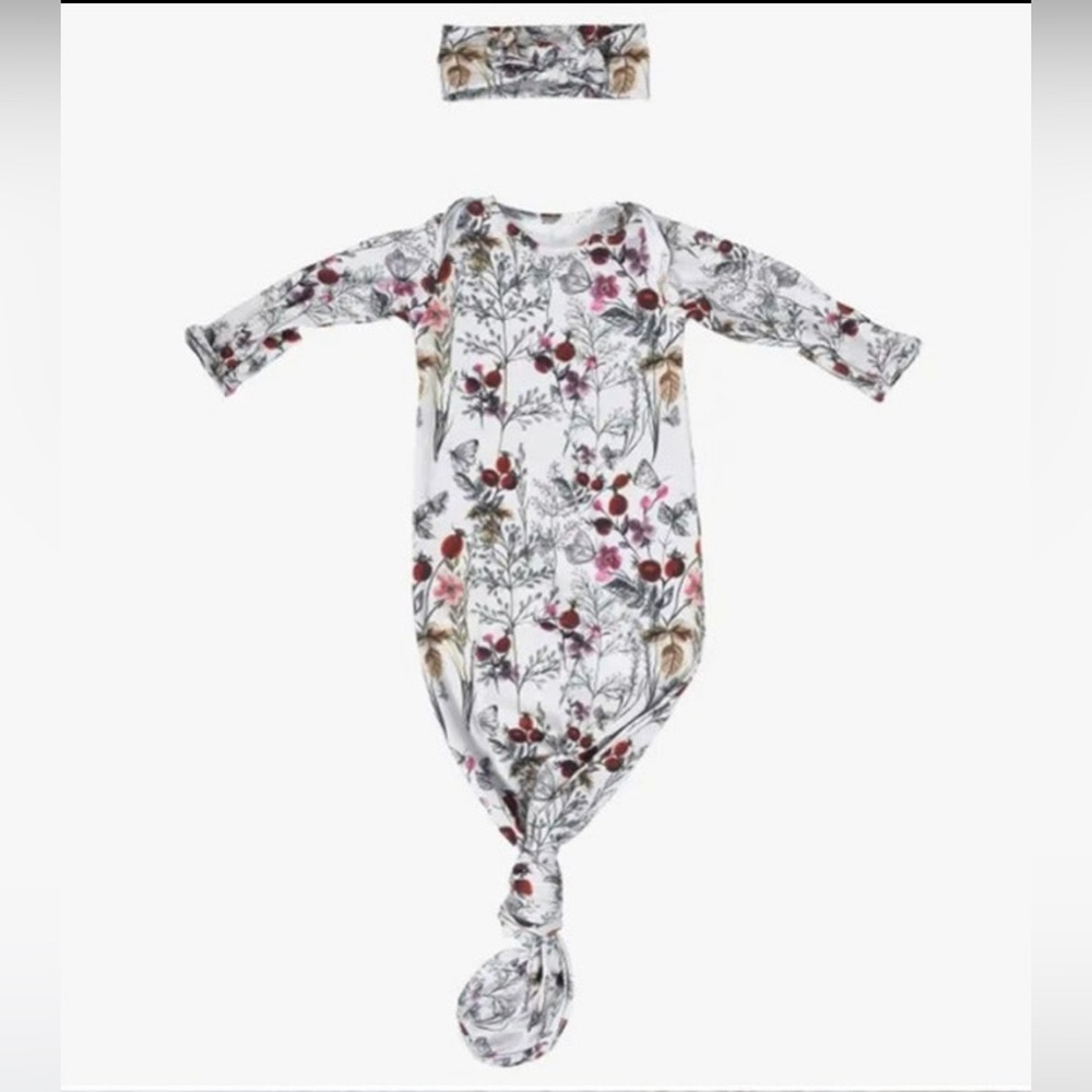 Floral Knotted Gown w/Bow